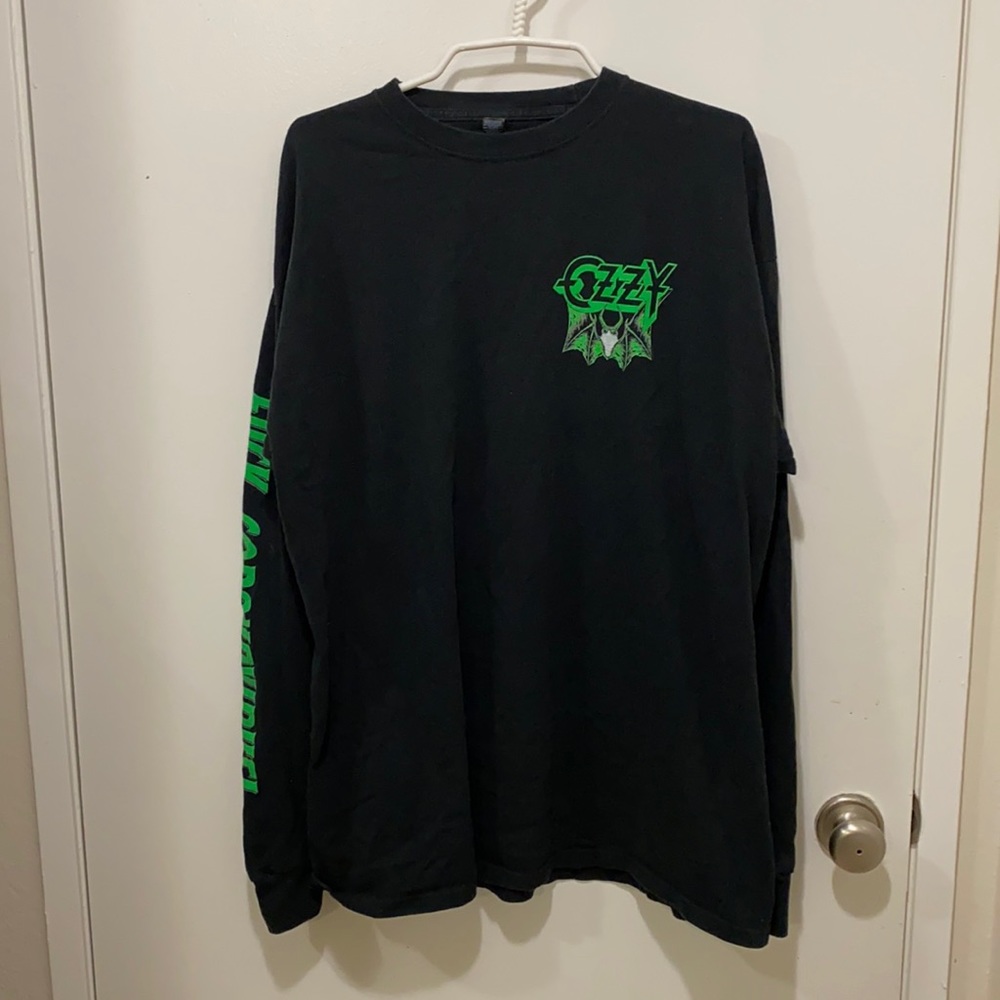 Ozzy Ozbourne Official Long Sleeve Graphic Shirt - Coronavirus Bat Shirt